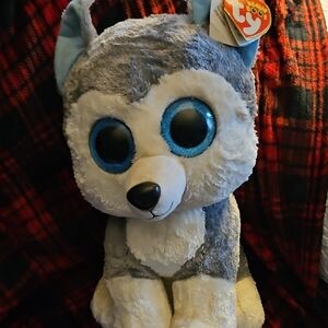 Ty Husky Plush with Blue Eyes
